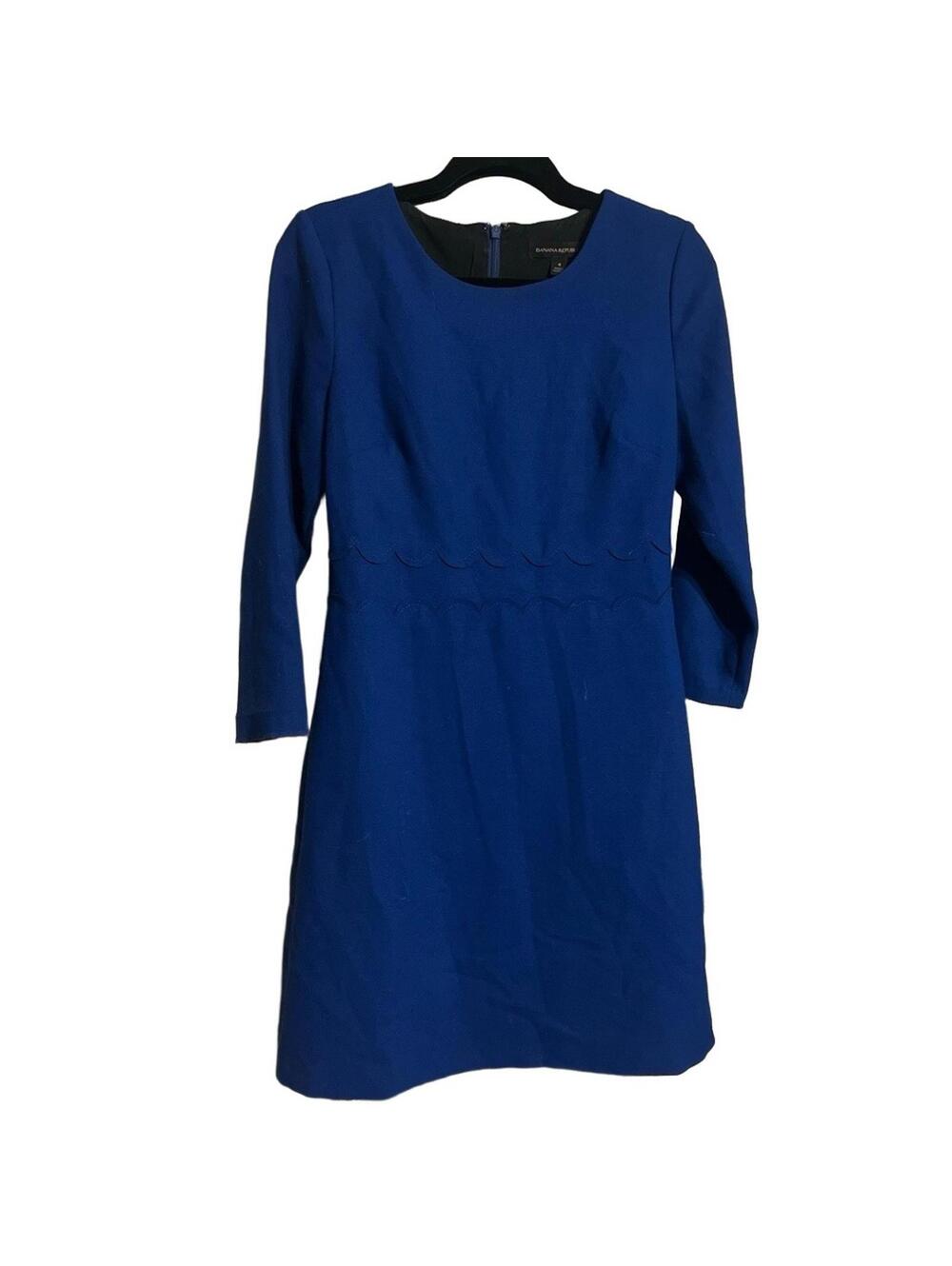 Banana Republic Dress 4 Royal Blue Mini Scalloped Waist